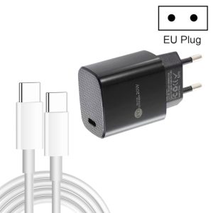 PD11 Single PD3.0 USB-C / Type-C 20W Fast Charger with 1m Type-C to Type-C Data Cable, EU Plug, EU Plug + Type-C to Type-C Cable