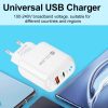 PD04 Type-C + USB Mobile Phone Charger with Type-C to Type-C Cable, EU Plug, EU Plug + Type-C to Type-C Cable
