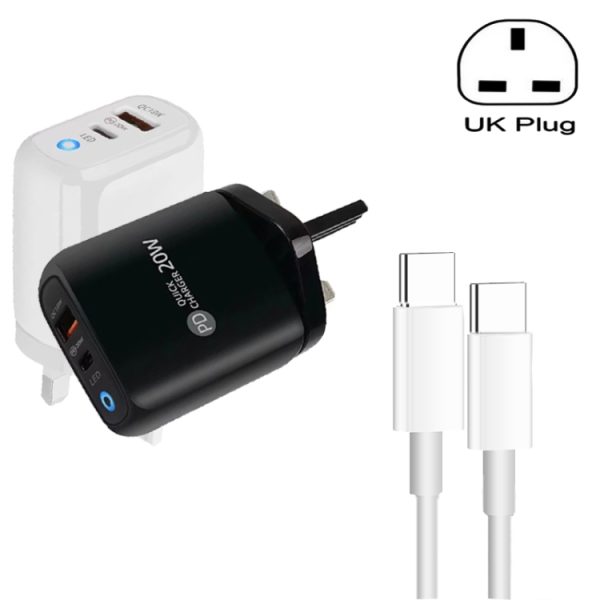 SYA002111901_B2.jpg PD04 Type-C + USB Mobile Phone Charger with Type-C to Type-C Cable, UK Plug, UK Plug + Type-C to Type-C Cable
