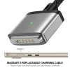 SYA0022576_B2.jpg ENKAY 140W USB-C / Type-C to MagSafe 3 Nylon Braided Magnetic Charging Cable with LED Indicator for MacBook 6.6FT, ENKAY Grey, ENKAY Blue