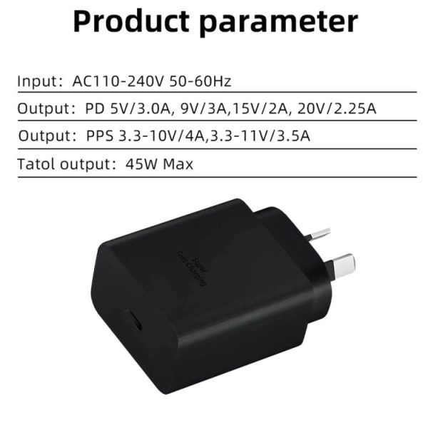 SYA002363701A_2.jpg M135 PPS / PD 45W USB-C / Type-C Port Fast Charger, AU Plug, AU Plug