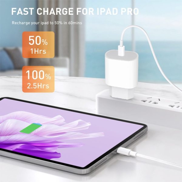 PD35W USB-C / Type-C Port Charger with 1m Type-C to Type-C Data Cable, UK Plug