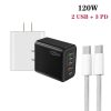 SYA0026890_B1.jpg 120W PD3.0 3 Type-C 2 USB Multi Port Quick Charger with Type-C to Type-C Cable, US Plug, US Plug + C to C Cable