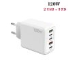 SYA002689101A_1.jpg 120W PD3.0 3 Type-C 2 USB Multi Port Quick Charger with Type-C to Type-C Cable, EU Plug, EU Plug + C to C Cable