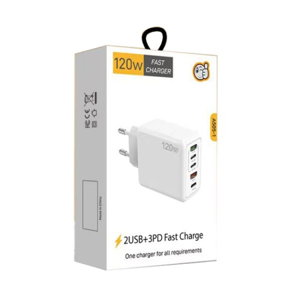 SYA0026891_B6.jpg 120W PD3.0 3 Type-C 2 USB Multi Port Quick Charger with Type-C to Type-C Cable, EU Plug, EU Plug + C to C Cable