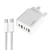 SYA002689201A-1.jpg 120W PD3.0 3 Type-C 2 USB Multi Port Quick Charger with Type-C to Type-C Cable, UK Plug, UK Plug + C to C Cable