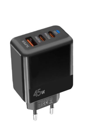 45W PD3.0 / PPS Type-C + QC3.0 USB Fully Compatible Protocol Charger, EU Plug, PD3.0 / PPS Type-C + QC3.0 USB(EU Plug)