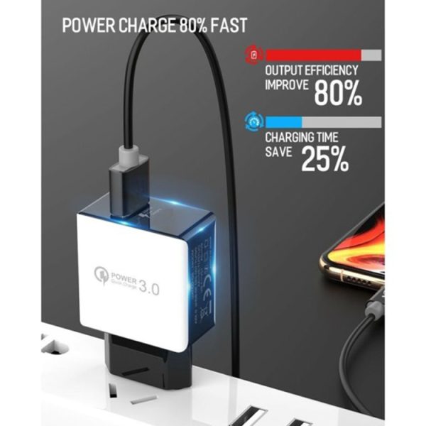 SYA00273201_B4.jpg 1USB QC 3.0 Wire Drawing Quick Charger EU Plug, QC 3.0 Black, QC 3.0 White