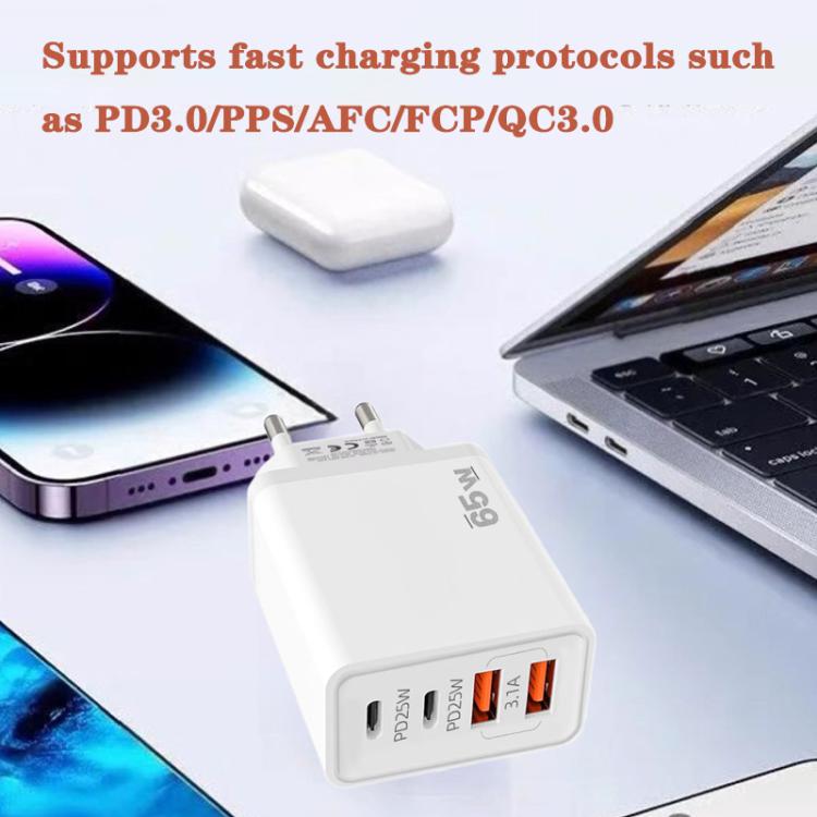 TE-PD44 Dual USB-A Dual Type-C 4-port Mobile Phone Charger, EU Plug, US Plug 4 TE-PD44 Dual USB-A Dual Type-C 4-port Mobile Phone Charger, EU Plug, US Plug - Image 4
