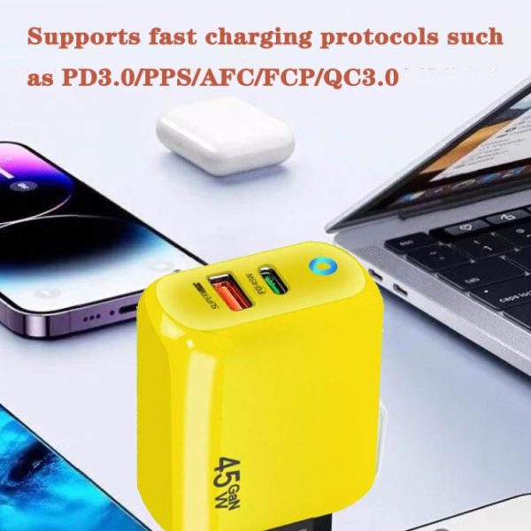 SYA0030747_B2.jpg GaN 45W PD3.0 + QC3.0 Fully Compatible Protocol Charger for Laptops / Tablets,US Plug, US Plug