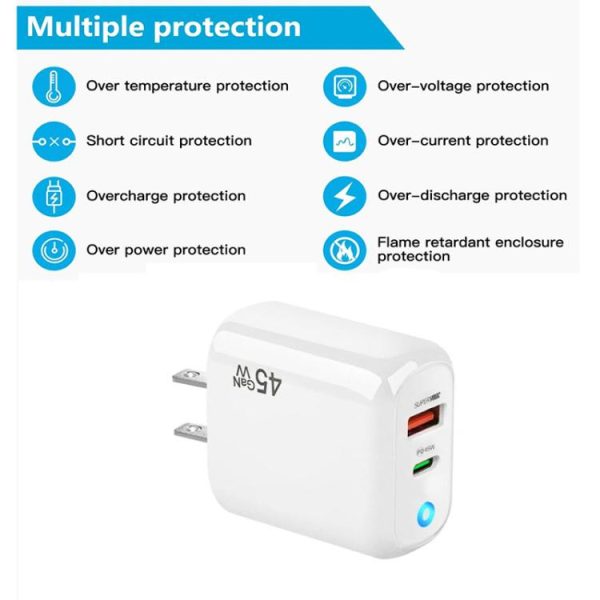 SYA0030747_B3.jpg GaN 45W PD3.0 + QC3.0 Fully Compatible Protocol Charger for Laptops / Tablets,US Plug, US Plug
