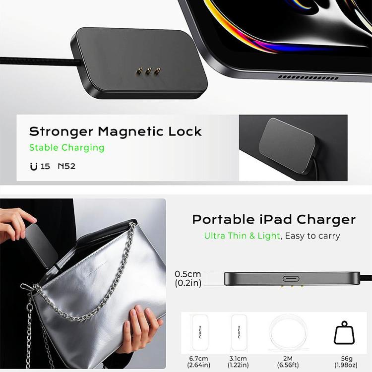 For iPad Pro 13 2025 Fast Charging Smart PIN Magnetic Charger Wireless Charging Pad with Type-C Cable 10 For iPad Pro 13 2025 Fast Charging Smart PIN Magnetic Charger Wireless Charging Pad with Type-C Cable - Image 10