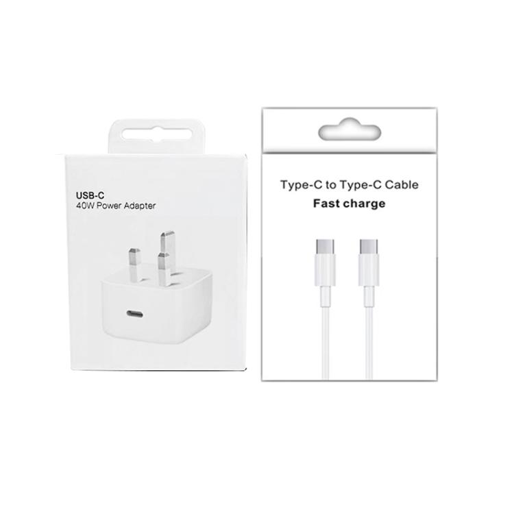 A3365 PD40W USB-C / Type-C Charger with Type-C to Type-C Data Cable, UK Plug, UK Plug + 1m Type-C Cable, UK Plug + 2m Type-C Cable 6 A3365 PD40W USB-C / Type-C Charger with Type-C to Type-C Data Cable, UK Plug, UK Plug + 1m Type-C Cable, UK Plug + 2m Type-C Cable - Image 6