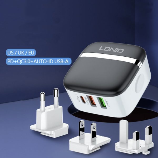 LDNIO A3513Q 32W QC3.0 3 USB Ports Phone Adapter, US Plug with Micro USB Cable, US Plug with 8 Pin Cable, US Plug with Type-C Cable, US Plug with Type-C to 8 Pin Cable, EU Plug with Micro USB Cable, EU Plug with 8 Pin Cable, EU Plug with Type-C Cable...