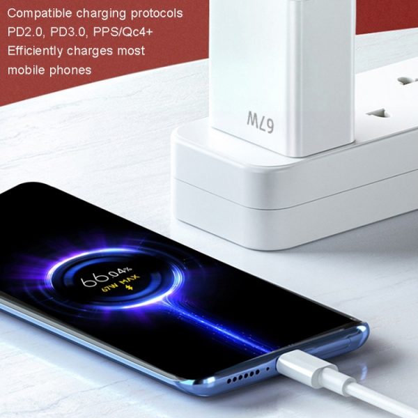 TBD0603352701_B4.jpg For Xiaomi / Redmi Phone 67W Charger Universal Phone Charging Head US Plug, Style:, Charger, Charger+1m Line