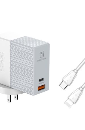 LDNIO A2620C 65W Universal Phone Tablet Charger Type-C/USB-C Port Fast Charger, 65W US Plug, 65W EU Plug, 65W UK Plug