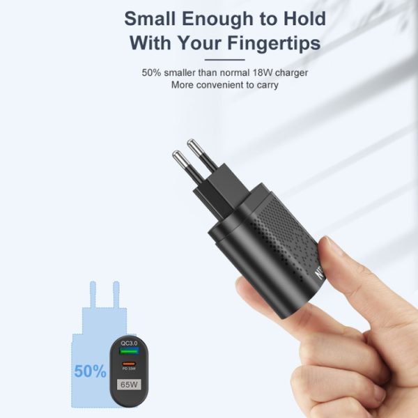 TBD06038264_B6.jpg 65W GaN Mobile Phone Charger PD Fast Charge Computer Adapter, Black EU Plug, Black UK Plug, Black US Plug, Black AU Plug, Black KR Plug, White EU Plug, White UK Plug, White US Plug, White AU Plug, White KR Plug