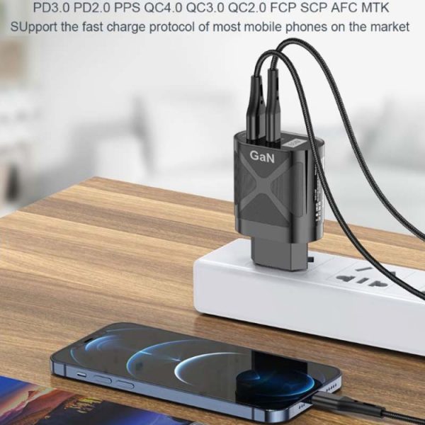 TBD06038266_B7.jpg 65W GAN PD + QC3.0 Fast Charger Phone Notebook Computer Universal Charging Head, EU Plug Black, UK Plug Black, US Plug Black, AU Plug Black, EU Plug White, UK Plug White, US Plug White, AU Plug White