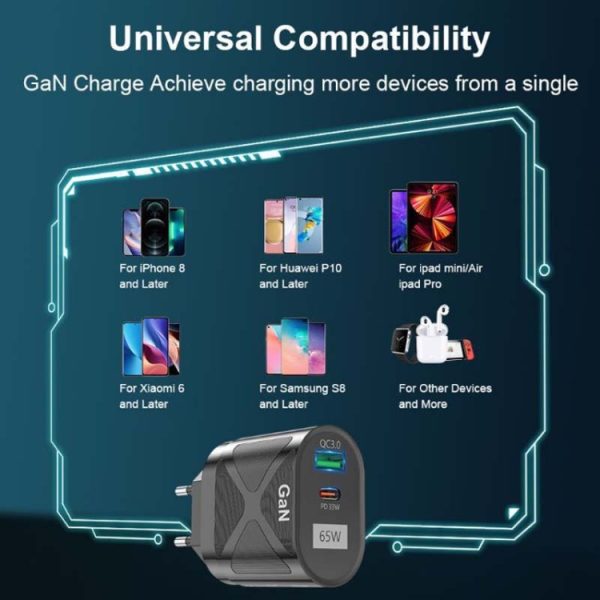 TBD06038266_B9.jpg 65W GAN PD + QC3.0 Fast Charger Phone Notebook Computer Universal Charging Head, EU Plug Black, UK Plug Black, US Plug Black, AU Plug Black, EU Plug White, UK Plug White, US Plug White, AU Plug White