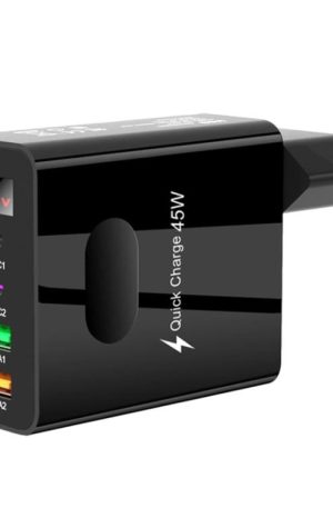 2 USB+2 Type-C Digital Display Mobile Phone Multi-port Charger, EU Plug Black, US Plug Black, UK Plug Black, EU Plug White, US Plug White, UK Plug White