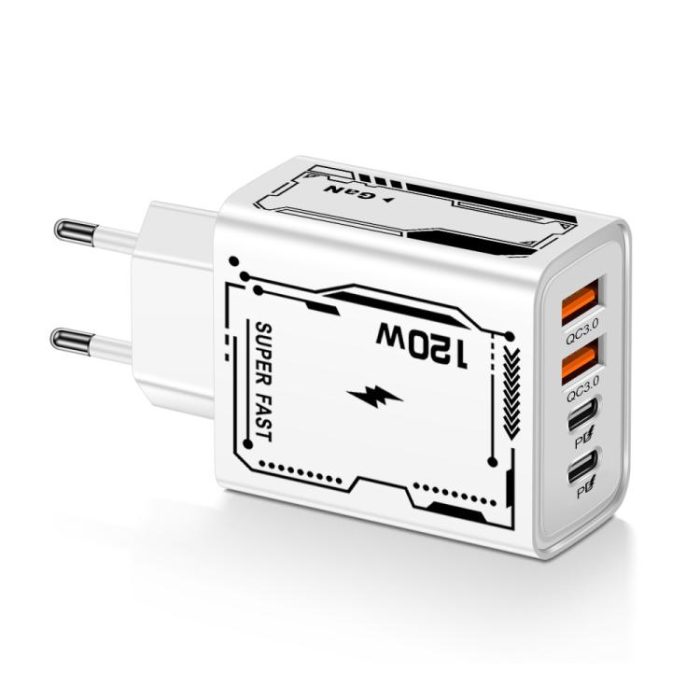 2A 2 USB+2 PD Type-C Multi-Port Mobile Phone Charger