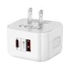 EDA001115901-1.jpg 20W PD + QC 3.0 Dual Ports Travel Charger Power Adapter,, US Plug, EU Plug, UK Plug