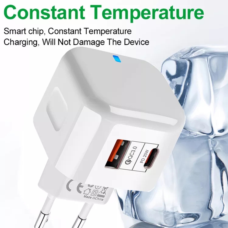20W PD + QC 3.0 Dual Ports Travel Charger Power Adapter,, US Plug, EU Plug, UK Plug 5 20W PD + QC 3.0 Dual Ports Travel Charger Power Adapter,, US Plug, EU Plug, UK Plug - Image 5