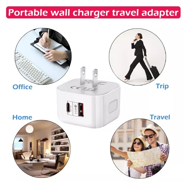 20W PD + QC 3.0 Dual Ports Travel Charger Power Adapter,, US Plug, EU Plug, UK Plug 7 20W PD + QC 3.0 Dual Ports Travel Charger Power Adapter,, US Plug, EU Plug, UK Plug - Image 7