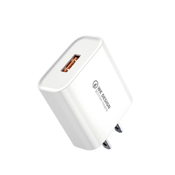 EDA001350201_1.jpg WK WP-U57 Max 18W Maxspeed QC3.0 Fast Charger + USB to Micro USB Data Cable, US Plug, EU Plug, UK Plug