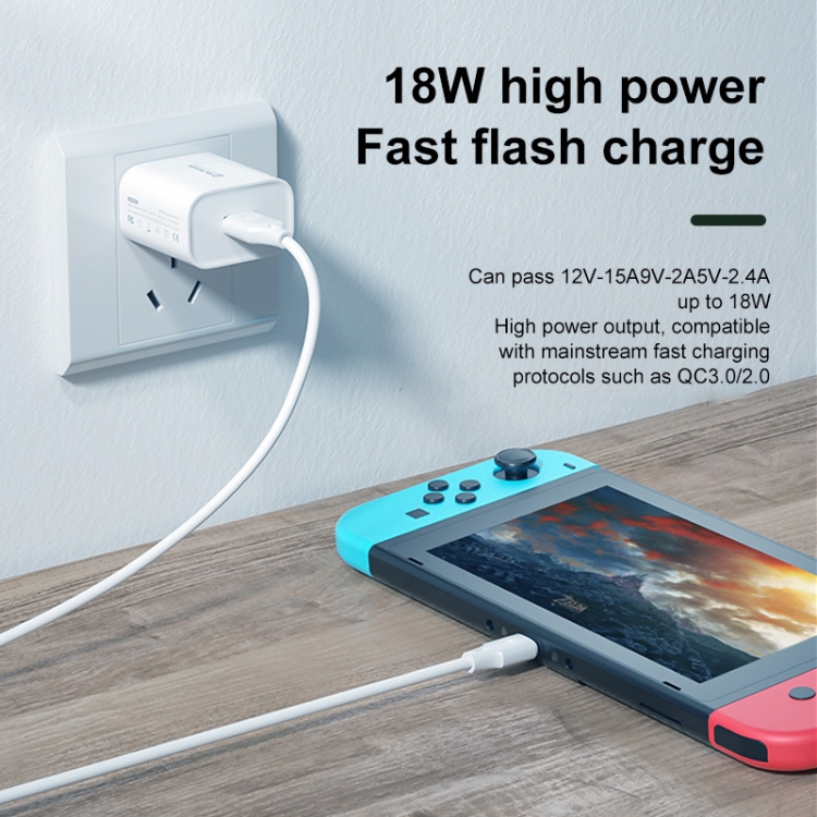 WK WP-U57 Max 18W Maxspeed QC3.0 Fast Charger + USB to Micro USB Data Cable, US Plug, EU Plug, UK Plug 6 WK WP-U57 Max 18W Maxspeed QC3.0 Fast Charger + USB to Micro USB Data Cable, US Plug, EU Plug, UK Plug - Image 6