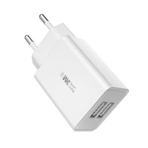 WK WP-U56 2A Dual USB Fast Charging Travel Charger Power Adapter,, UK Plug, EU Plug