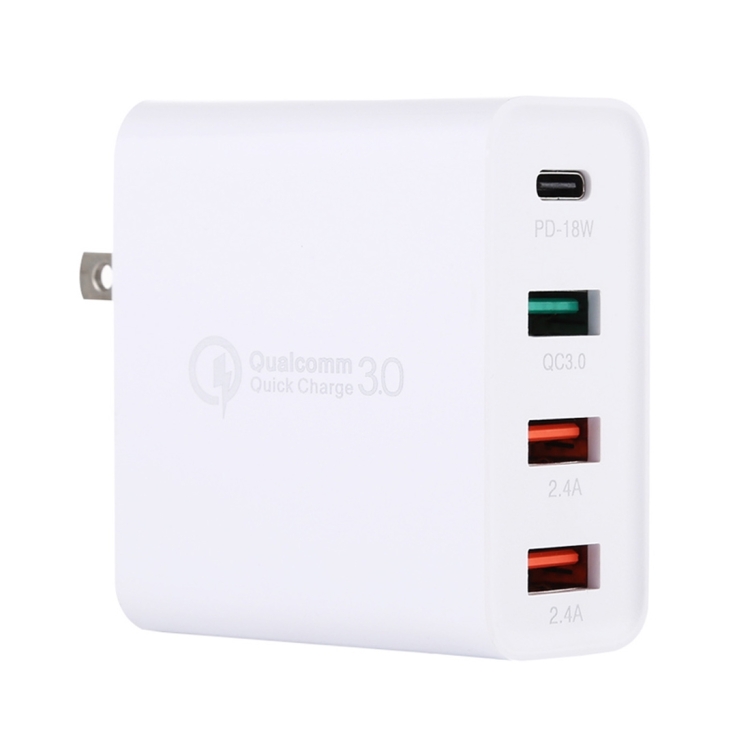 A3 PD 18W USB-C / Type-C + QC3.0 USB + Dual USB Interface Travel Charger, US Plug, EU Plug, UK Plug 1 A3 PD 18W USB-C / Type-C + QC3.0 USB + Dual USB Interface Travel Charger, US Plug, EU Plug, UK Plug
