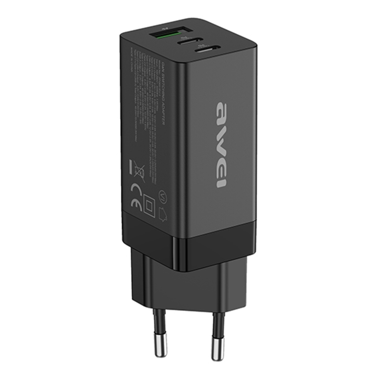 awei PD9 65W GaN Fast Charging Travel Charger, EU Plug 1 awei PD9 65W GaN Fast Charging Travel Charger, EU Plug