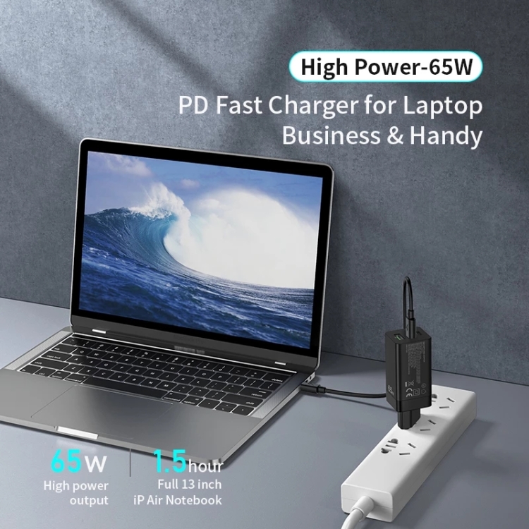 awei PD9 65W GaN Fast Charging Travel Charger, EU Plug 4 awei PD9 65W GaN Fast Charging Travel Charger, EU Plug - Image 4