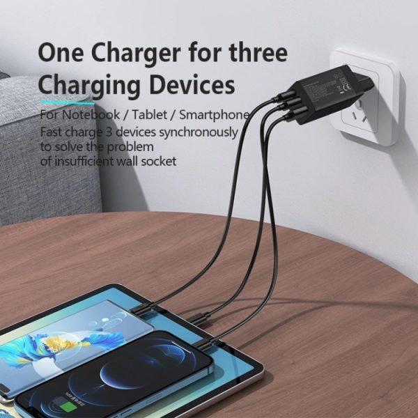 EDA003011601_B5.jpg awei PD9 65W GaN Fast Charging Travel Charger, EU Plug