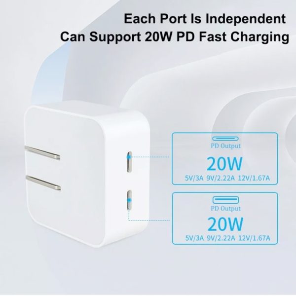 EDA003145001_2.jpg SDC-40W Dual PD USB-C / Type-C Charger for iPhone / iPad Series, AU Plug