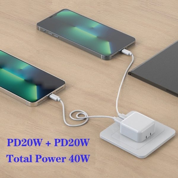EDA003145001_3.jpg SDC-40W Dual PD USB-C / Type-C Charger for iPhone / iPad Series, AU Plug