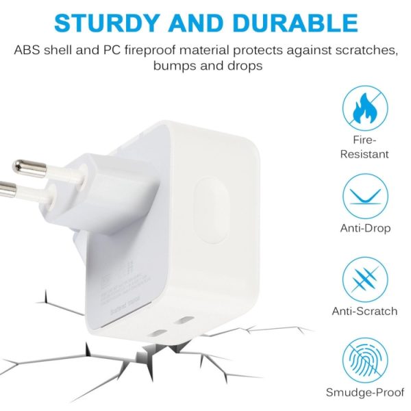 EDA003294501A_2.jpg PD 50W Dual USB-C / Type-C Ports Charger, PD 50W EU Plug, PD 50W US Plug