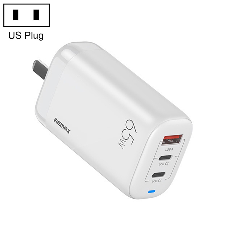 REMAX RP-U55 Territory Series 65W USB+Dual USB-C / Type-C Interface Fast Charger, Specification:US Plug, US Plug 1 REMAX RP-U55 Territory Series 65W USB+Dual USB-C / Type-C Interface Fast Charger, Specification:US Plug, US Plug