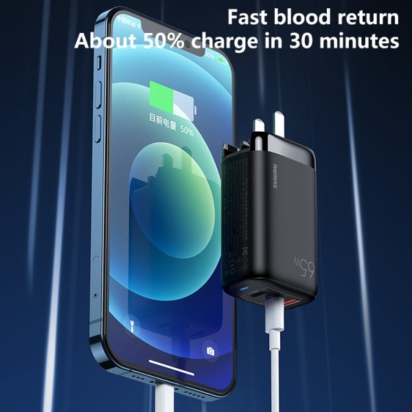 EDA003464601_B6.jpg REMAX RP-U55 Territory Series 65W USB+Dual USB-C / Type-C Interface Fast Charger, CN Plug