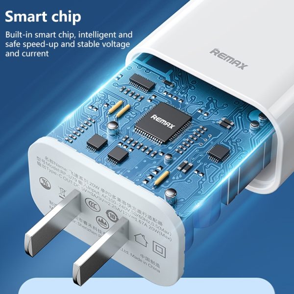 EDA003466001_B4.jpg REMAX RP-U79 Speed Series 20W USB-C/Type-C Multi-Compatible Fast Charger, CN Plug, EU Plug, UK Plug