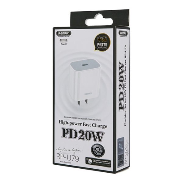EDA003466001_B7.jpg REMAX RP-U79 Speed Series 20W USB-C/Type-C Multi-Compatible Fast Charger, CN Plug, EU Plug, UK Plug