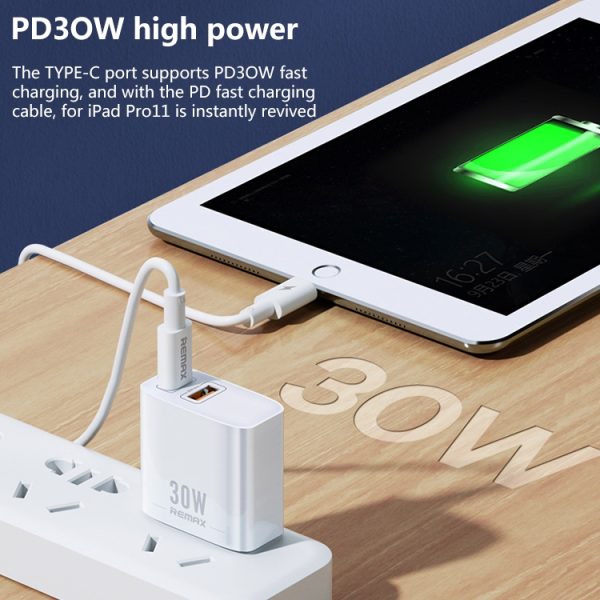 EDA003466501_B1.jpg REMAX RP-U82 30W USB+USB-C/Type-C Dual Interface Fast Charger, CN Plug, EU Plug, UK Plug, US Plug