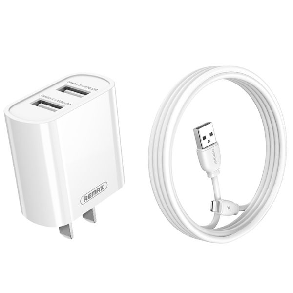 EDA003467101A-1.jpg REMAX RP-U35 Jane Series 2.1A Dual USB Port Fast Charger Set, 8 Pin, Micro USB, USB-C/Type-C