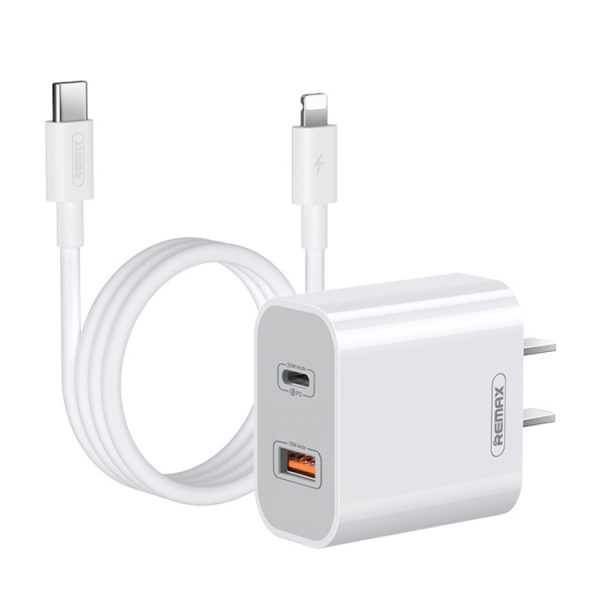 EDA003468001A-1.jpg REMAX RP-U68 20W USB+USB-C/Type-C Dual Interface Fast Charger Set, CN Plug, EU Plug, UK Plug, US Plug