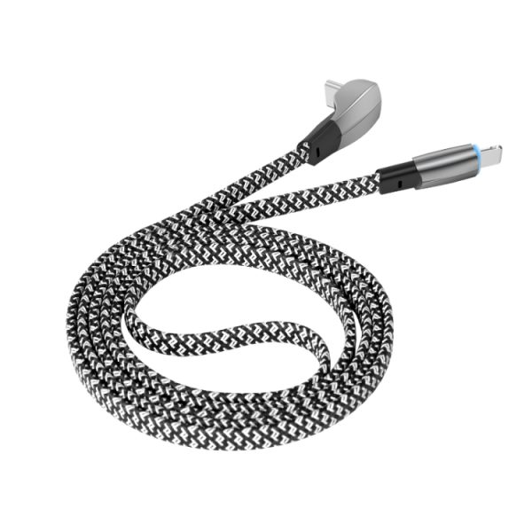 EDA003674101A_1.jpg 3A USB-C/Type-C to 8 Pin Elbow Fast Charge Data Cable, 3A Type-C to 8 Pin 1.2m, 3A Type-C to 8 Pin 2m