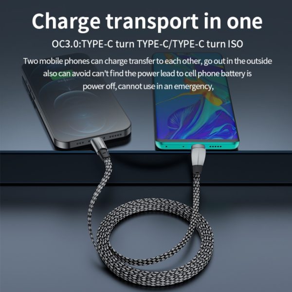 EDA003674101A_4.jpg 3A USB-C/Type-C to 8 Pin Elbow Fast Charge Data Cable, 3A Type-C to 8 Pin 1.2m, 3A Type-C to 8 Pin 2m
