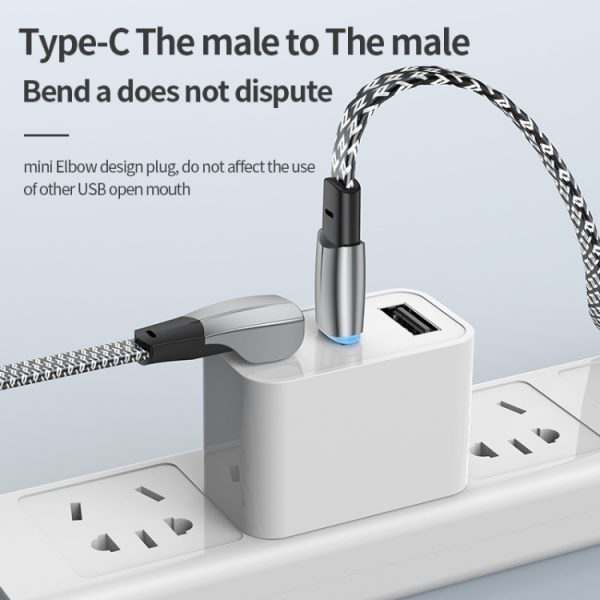 EDA003674101A_5.jpg 3A USB-C/Type-C to 8 Pin Elbow Fast Charge Data Cable, 3A Type-C to 8 Pin 1.2m, 3A Type-C to 8 Pin 2m