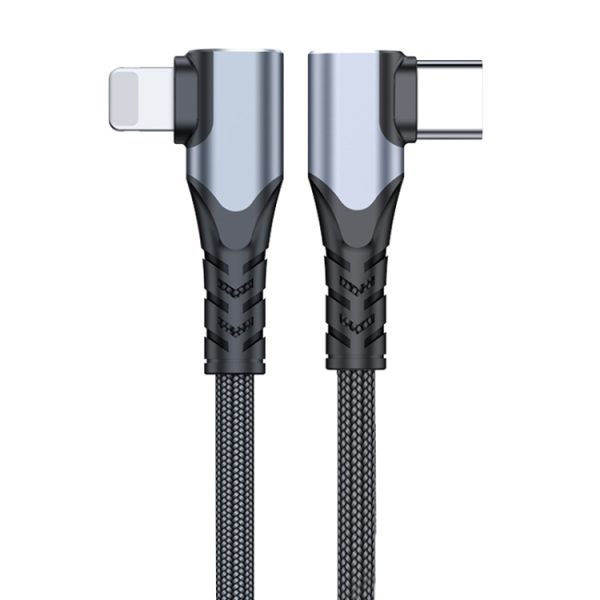 EDA003987401-1.jpg ADC-009 20W USB-C/Type-C to 8 Pin Double Elbow Data Cable, 0.4m, 1m, 2m