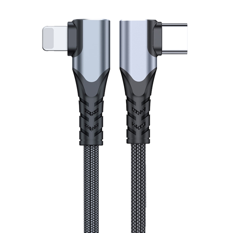 ADC-009 20W USB-C/Type-C to 8 Pin Double Elbow Data Cable, 0.4m, 1m, 2m 1 ADC-009 20W USB-C/Type-C to 8 Pin Double Elbow Data Cable, 0.4m, 1m, 2m